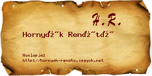 Hornyák Renátó névjegykártya